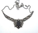 Jugendstil Traum Collier mit Onyx und Markasiten