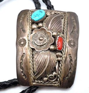 Sterling Silber Bolotie Navajo Indianerschmuck mit Kingman Trkis