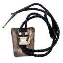 Vintage Navajo Bolotie aus 925 Sterling Silber – Handgefertigt von R. Bake mit Türkis & Koralle