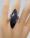 Vintage 925 Silber Ring mit facetiertem Blaufluss