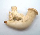 Meerschaumpfeife antik im Etui Pferd