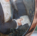 Doppel Gemälde Miniatur Elfenbein mit 18ct Rotgold Montur ca 1789