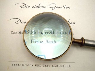 Antike Aufsatzlupe um 1850 mit Meerschaum-Griff Pudelkopf – 80mm