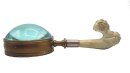 Antike Aufsatzlupe um 1850 mit Meerschaum-Griff Pudelkopf – 80mm