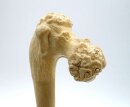 Antike Aufsatzlupe um 1850 mit Meerschaum-Griff Pudelkopf – 80mm