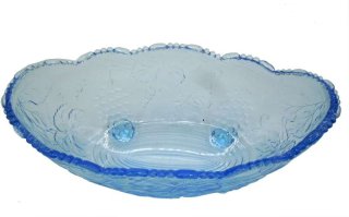 Trauben Schale Glas Schale blau um 1930