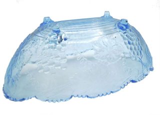 Trauben Schale Glas Schale blau um 1930