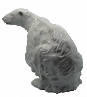 Große Porzellan Figur Royal Dux Bohemia  - Eisbär sitzend