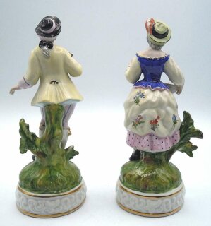 2 Porzellan Rokoko Figuren  Dame und Kavalier