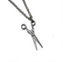 925 Silber Scheren-Anhänger an 46 cm Erbskette – Rhodiniert & Beweglich