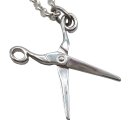 925 Silber Scheren-Anhänger an 46 cm Erbskette – Rhodiniert & Beweglich