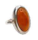 835 Silber Ring mit Butterscotch Bernstein ART DECO RG 57...