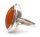 835 Silber Ring mit Butterscotch Bernstein ART DECO RG 57 aus den 30ern