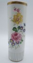 Edle Dresden-Porzellanvase mit bunter Handmalerei & Goldrand – 20. Jahrhundert, Krone-N-Marke