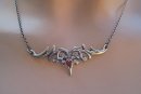 Vintage 925 Sterling Silber Collier mit Granat im Jugendstil (1)