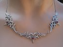 Vintage 925 Sterling Silber Collier mit Granat im Jugendstil (3)