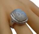 Zeitlos moderner Silber Designer Ring mit Mondstein RG57