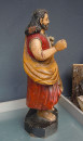 Beeindruckende geschnitzte Holzstatue „Johannes der Täufer“ – Antike polychrome Figur aus dem 19. Jahrhundert