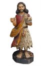 Johannes der Täufer geschnitzte Holz Statue 19. Jhd. polychrom