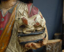 Johannes der Täufer geschnitzte Holz Statue 19. Jhd. polychrom