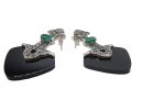 925 Sterling Onyx und Achat Jugendstil Ohrringe mit...