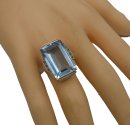 Silber ARTDECO Ring mit Blautopas Pforzheim um 1930 RG 61