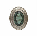 835 Silber Art Deco Turmalin Ring Pforzheim um 1920  RG 55