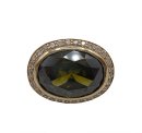 Vintage schwerer Ring mit Peridot - Statementring  vergoldet RG57