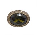 Vintage schwerer Ring mit Peridot - Statementring  vergoldet RG57