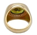 Vintage Tchibo Ring 80er | 925 Silber vergoldet | Peridotfarbener Stein & Steinbesatz | RG 57