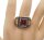 Vintage Herrenring 925 Silber mit rotem Zirkon – massiver Ring mit Steinbesatz