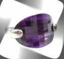 Vintage schwerer Ring mit violetten Zirkon - Statementring  RG 57