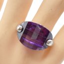 Vintage schwerer Ring mit violetten Zirkon - Statementring  RG 57