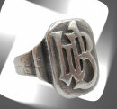Schwerer 800 Silber Siegelring Monogram W.B....