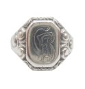 835 Silber Siegelring Monogram G.B. Silberschmiede Arbeit um 1925 RG60