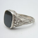 835 Silber ART DECO Ring mit Heliotrop Blutjaspis um 1930  RG60