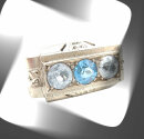 Silber ARTDECO Ring mit Blautopas und Bergkristall um...