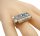 Silber ARTDECO Ring mit Blautopas und Bergkristall um 1930 RG 52