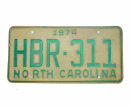 USA North Carolina Car Plate grün 311 von 1974