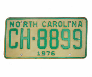 USA North Carolina Car Plate grün 8899 von 1976