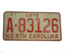 USA North Carolina Car Plate rot 83126 von 1975