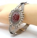 Byzantinisches Silber Armband mit Karneol und Niello Technik