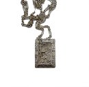 925 Silber Azteken Anhänger / Brosche Krieger Gott an Kette