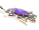 Vintage 70er Jahre 925 Silberkette mit Amethyst