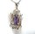 Vintage 70er Jahre 925 Silberkette mit Amethyst