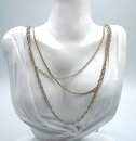 Vintage Silberkette 835 – Dreireihiges Collier der 50er Jahre (80 cm)
