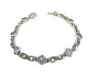 925 Silber Aquamarin ART DECO Armband mit handgefassten...