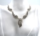 Aufwendiges 925 Silber Jugendstil Collier mit...