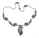 Aufwendiges 925 Silber Jugendstil Collier mit...