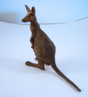 Knguruh - Ton Tierfigur handbemaltes Sammlerstck  50er Jahre